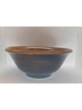 Vintage TURNED WOODEN DOUGH BREAD BOWL 13”x 5.5” Round Beautiful Solid Wood